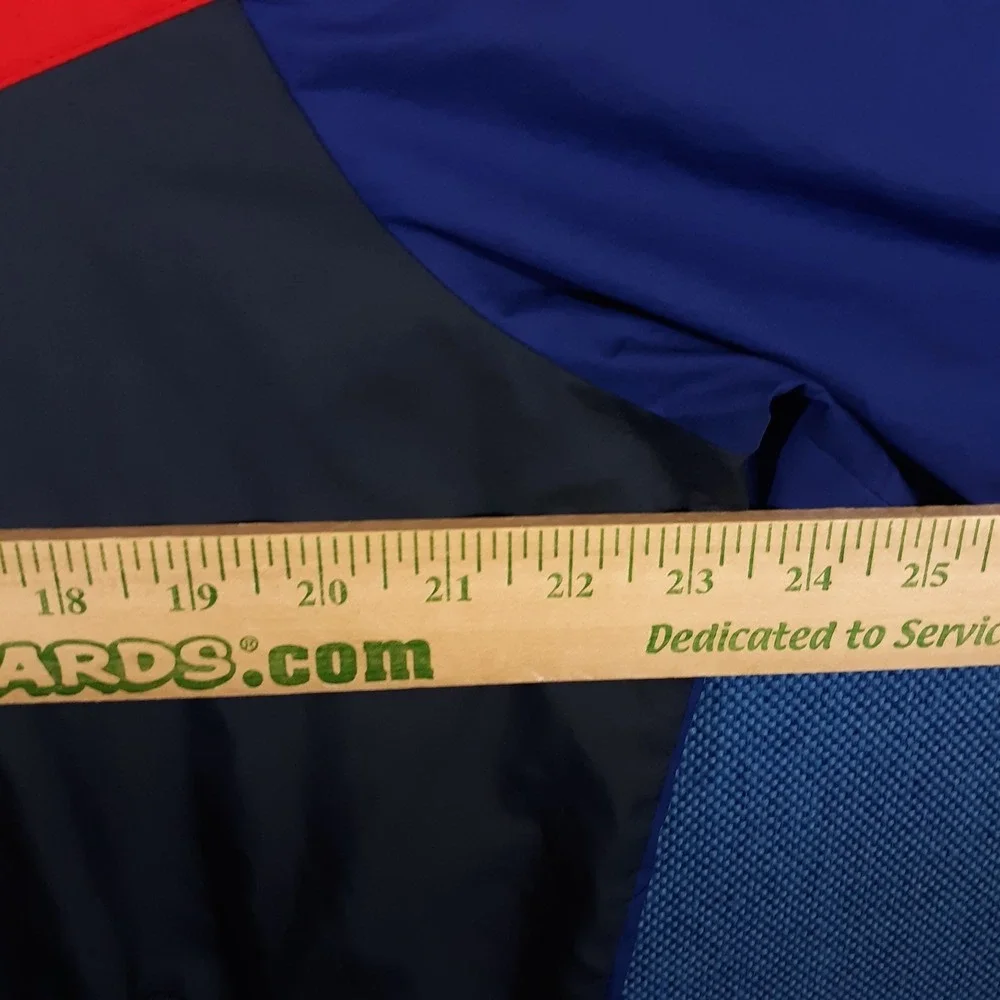Nike Windbreaker Jacket Mens L Blue Red Colorblock Hooded Full Zip Mesh Vented